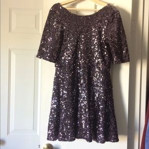 French Connection sequin purple skater dress (12)